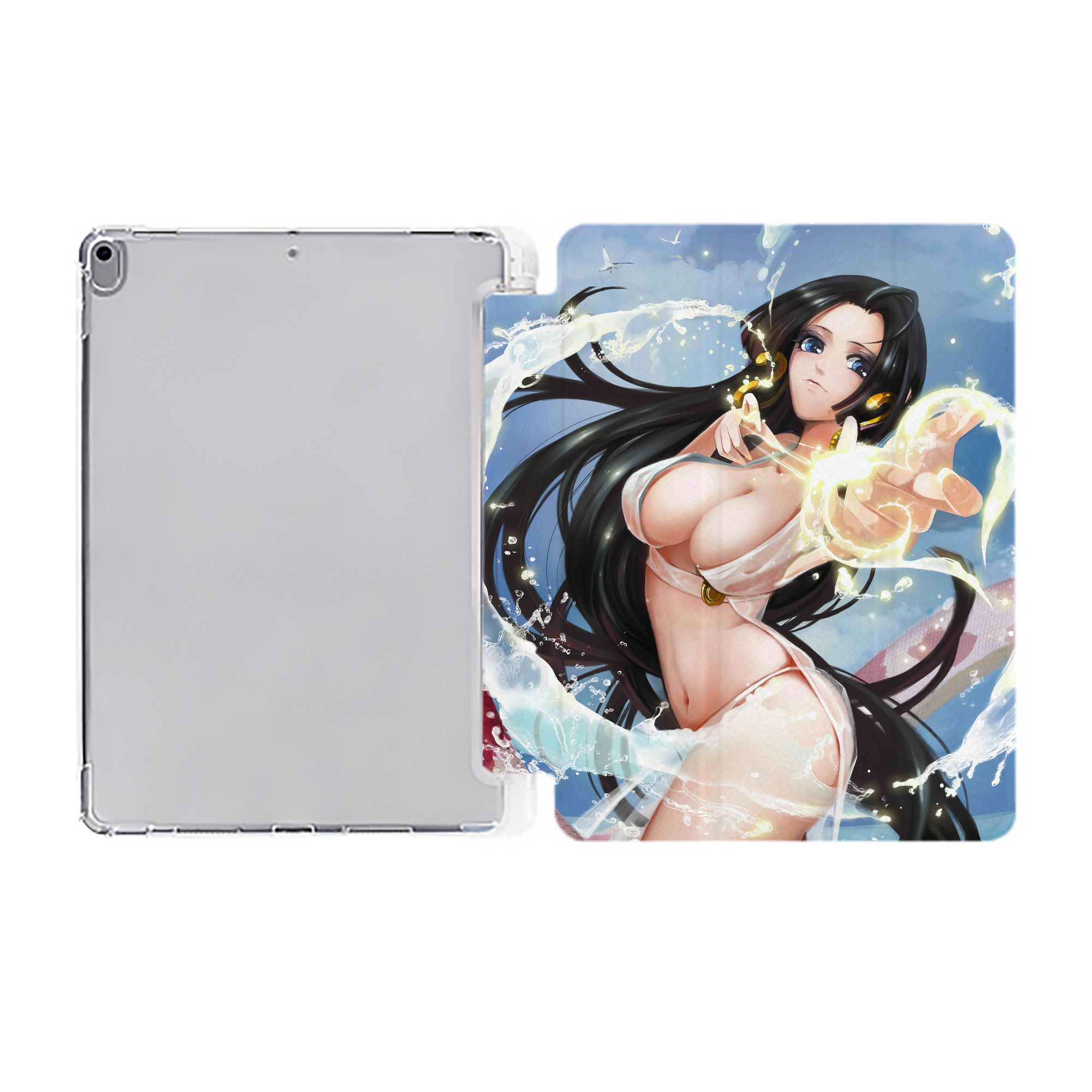 （画像用） ワンピース ONE PIECE IPad ケース ペン収納付き 三つ折りスタンド PUレザー×シリコン 対応機種9.5/10.5/10.9インチ
